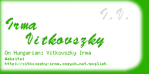 irma vitkovszky business card